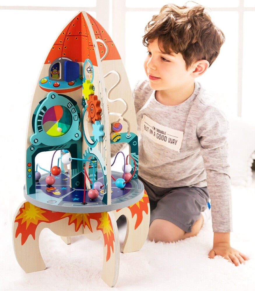 Classic World Ahşap Çoklu Aktivite Oyuncağı - Roket