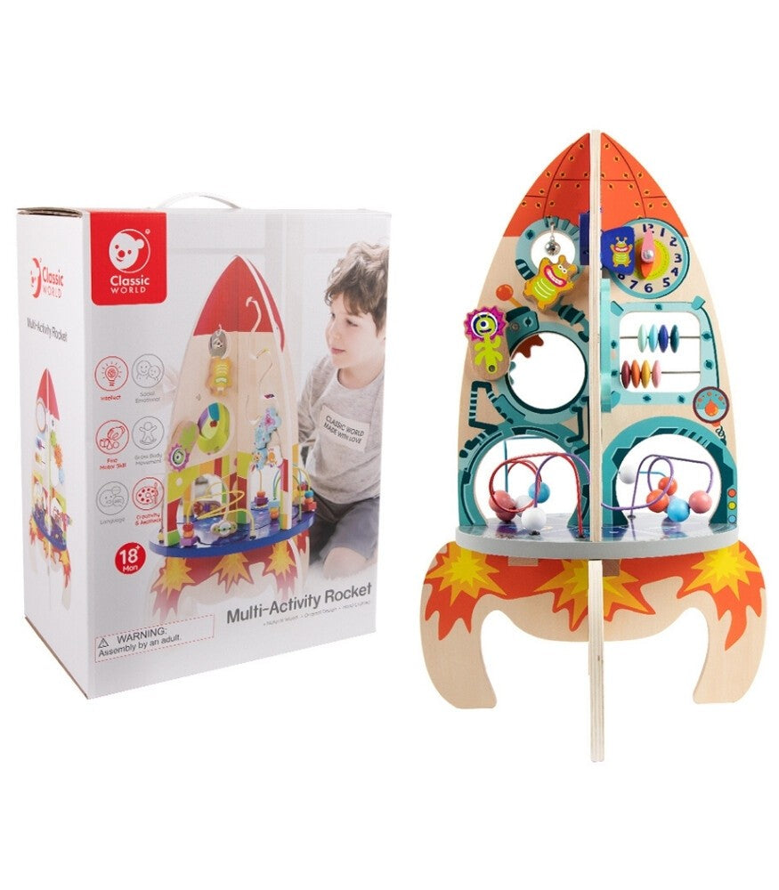 Classic World Ahşap Çoklu Aktivite Oyuncağı - Roket