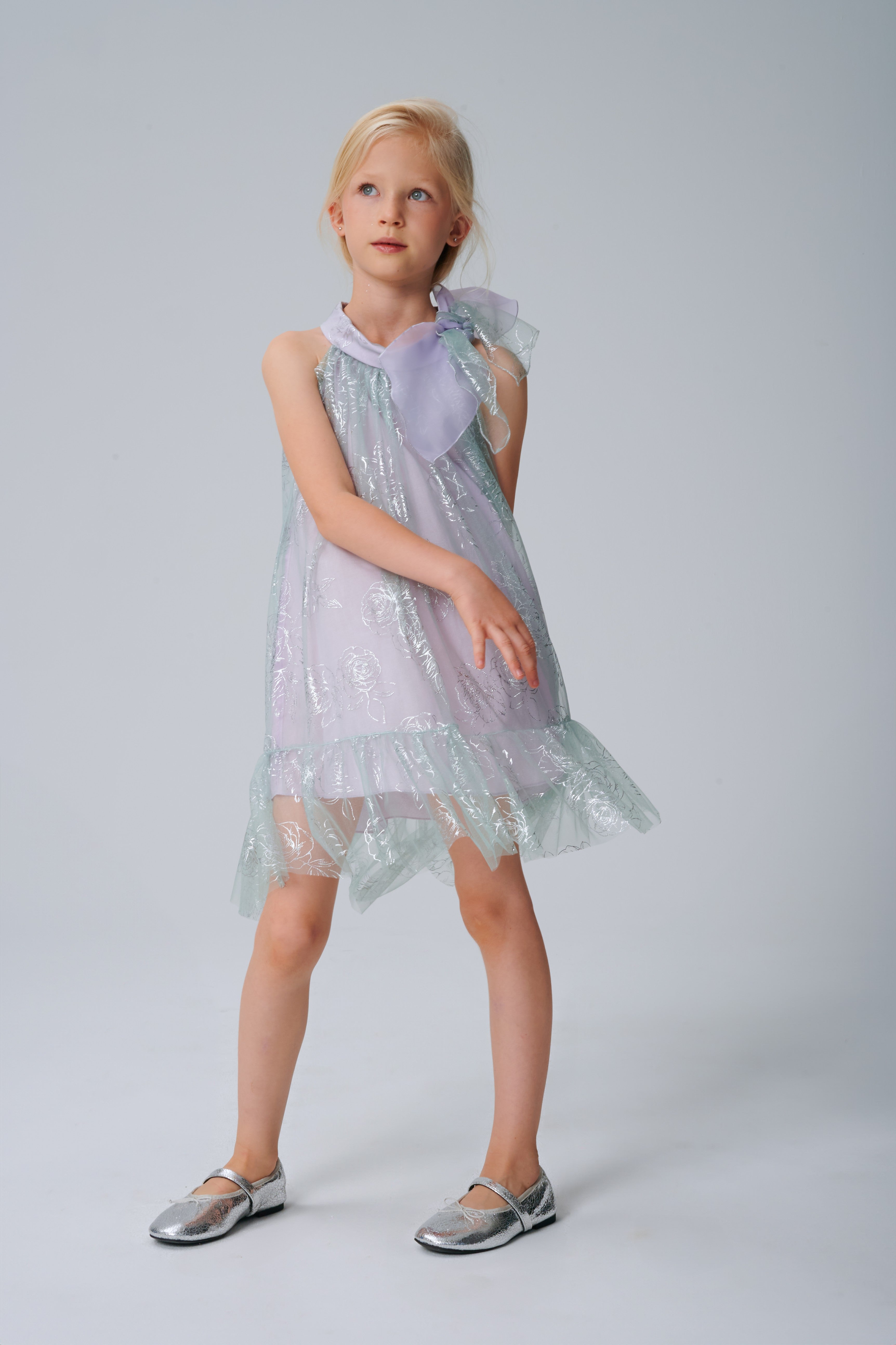 DSL0571 Lila Parti Elbisesi
