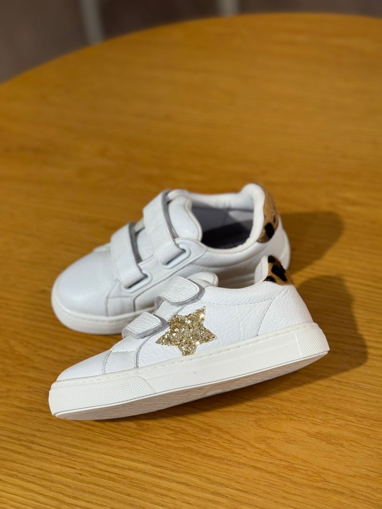 Merli&Rose Deri Star Sneaker Beyaz-Leopar