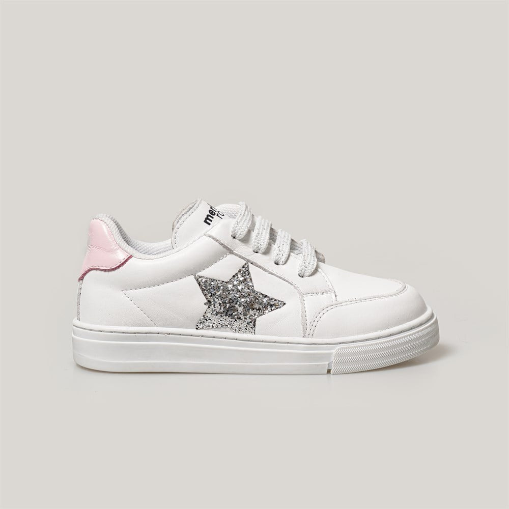 Merli&Rose Deri Star Sneaker Beyaz-Pembe