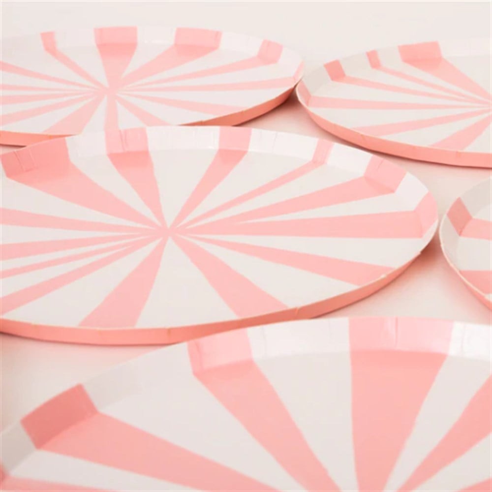 Meri Meri - Stripe Plates - Çizgili Tabaklar - S - 8'li