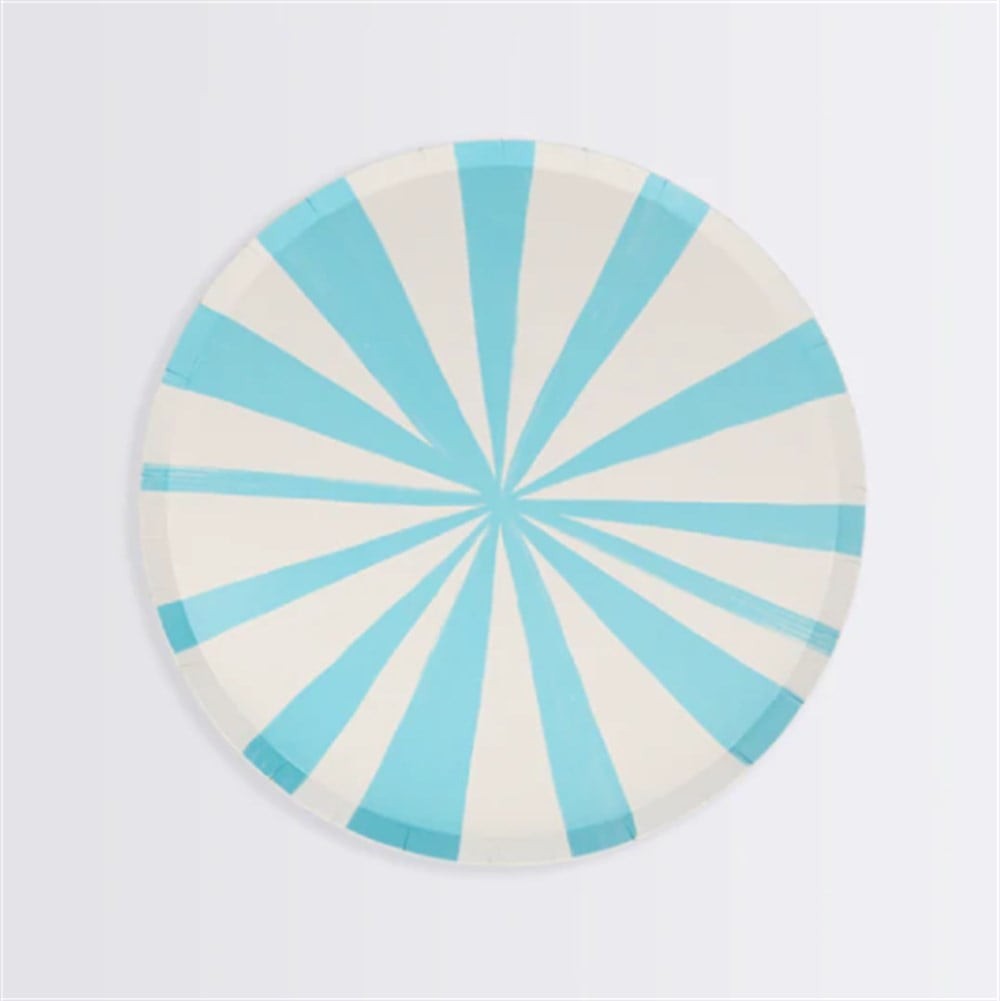 Meri Meri - Stripe Plates - Çizgili Tabaklar - S - 8'li
