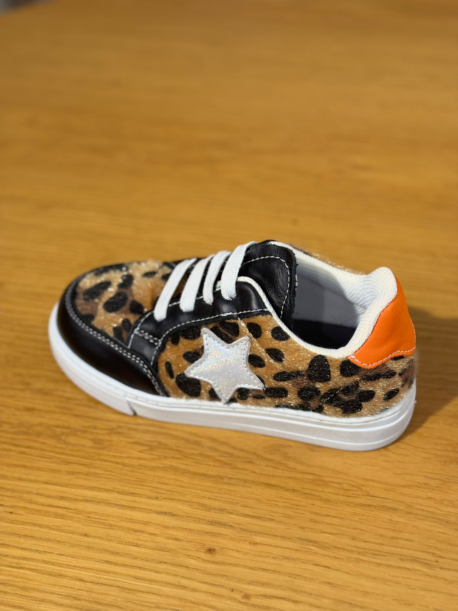 Merli&Rose Star Deri Sneaker | Leopar Turuncu