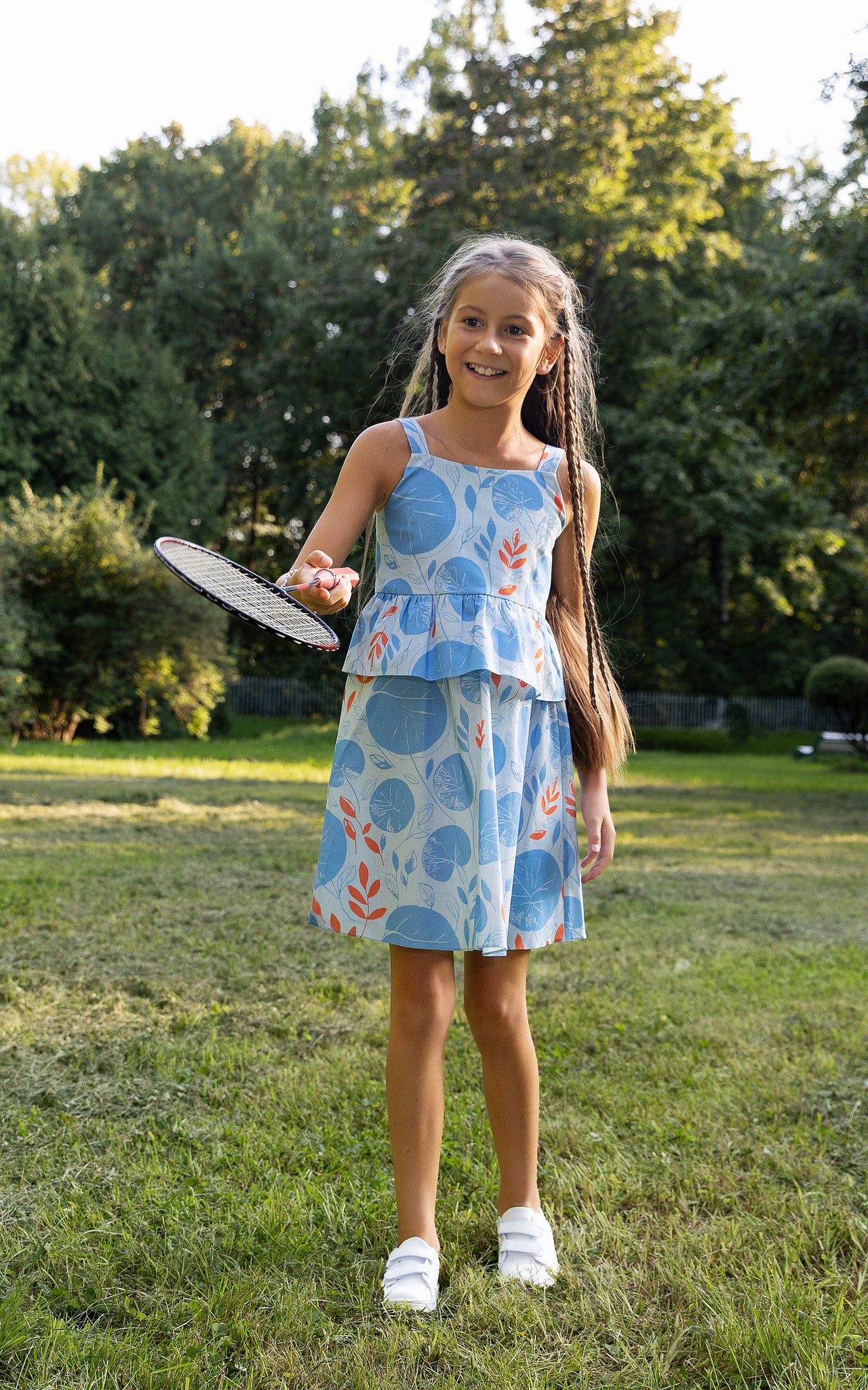 SheShe Mavi Fırfır Rüzgarı Elbise