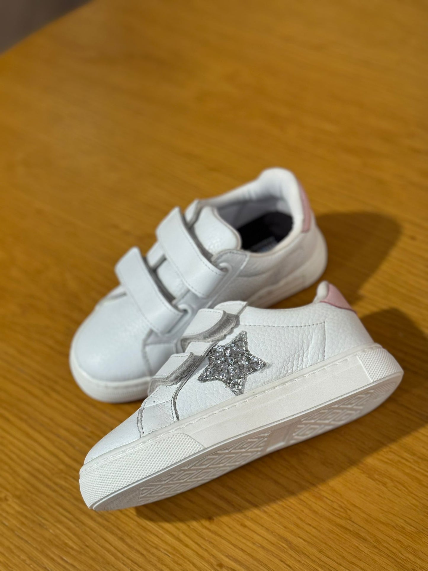 Merli&Rose Star Deri Sneaker | Beyaz Pembe