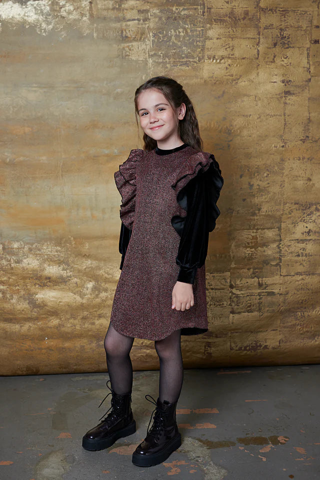 SheShe Bronz Pırıltılı Sweat Elbise