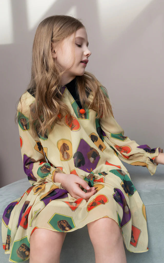 SheShe Köpek Desenli Elbise