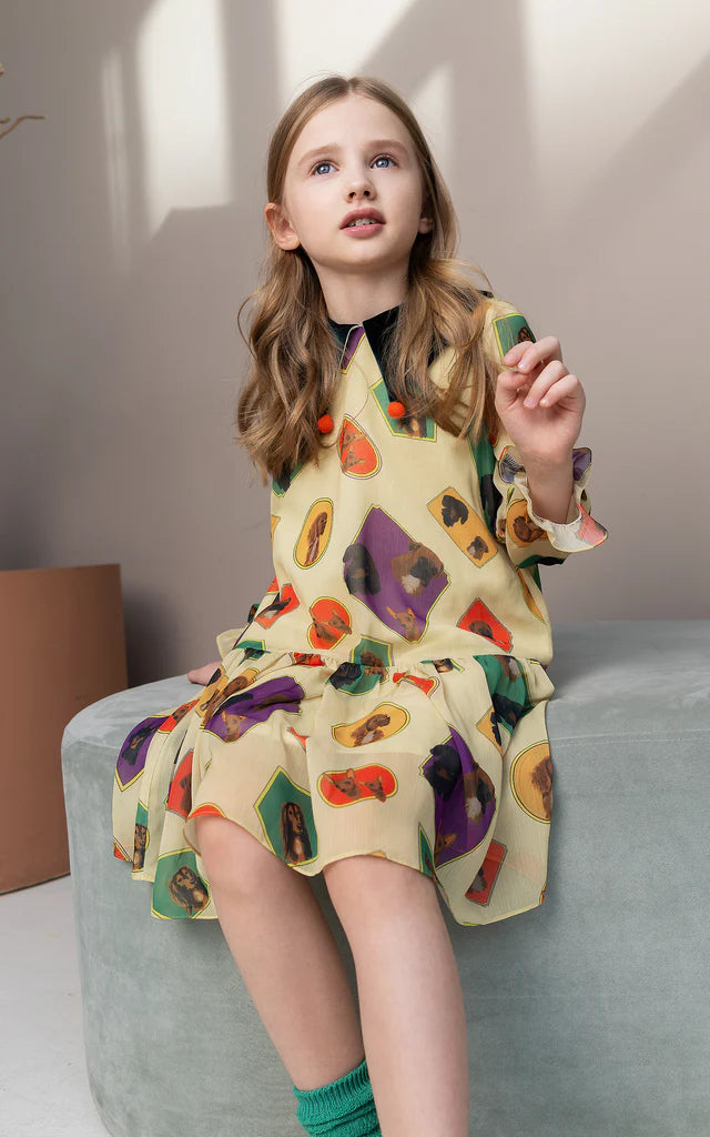 SheShe Köpek Desenli Elbise