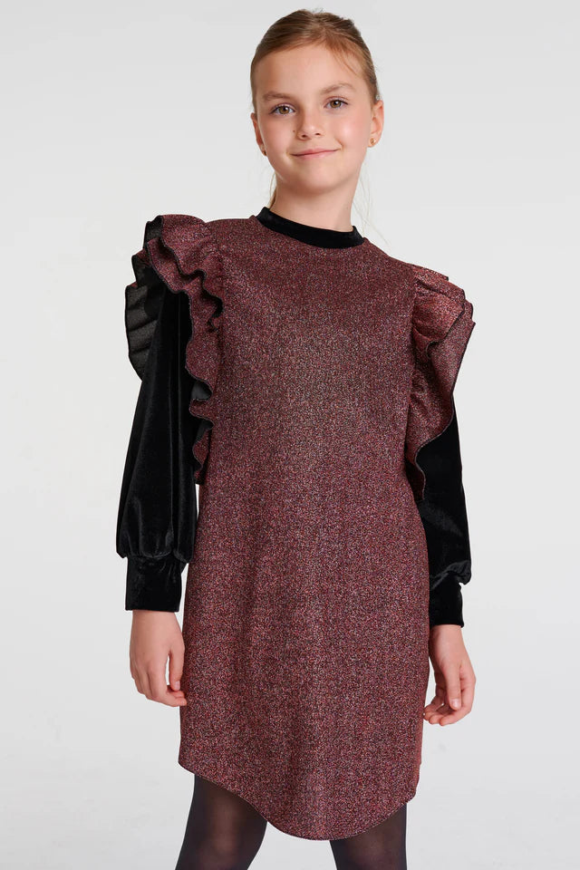 SheShe Bronz Pırıltılı Sweat Elbise