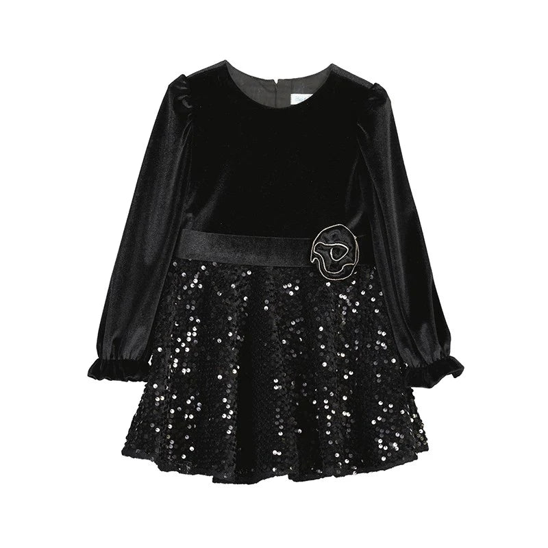 Abel&Lula Payetli Elbise Siyah 5715