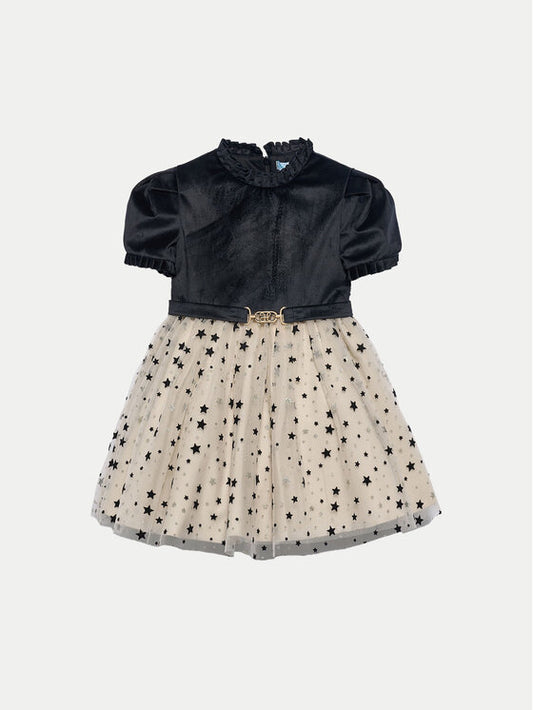 Abel&Lula Yıldızlı Siyah Elbise 5532