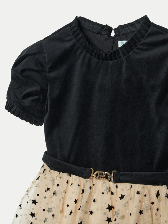 Abel&Lula Yıldızlı Siyah Elbise 5532