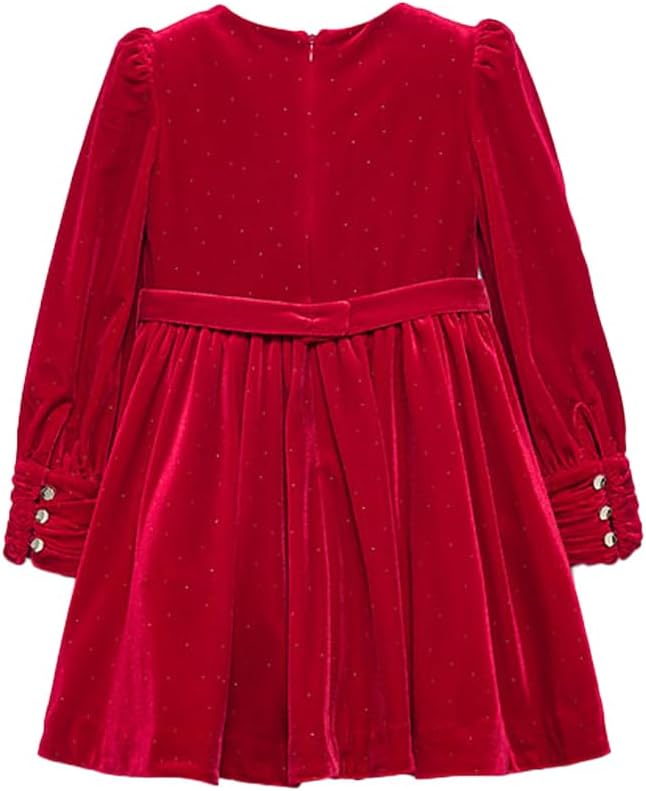 Abel&Lula Kız Çocuk Kırmızı Kadife Elbise