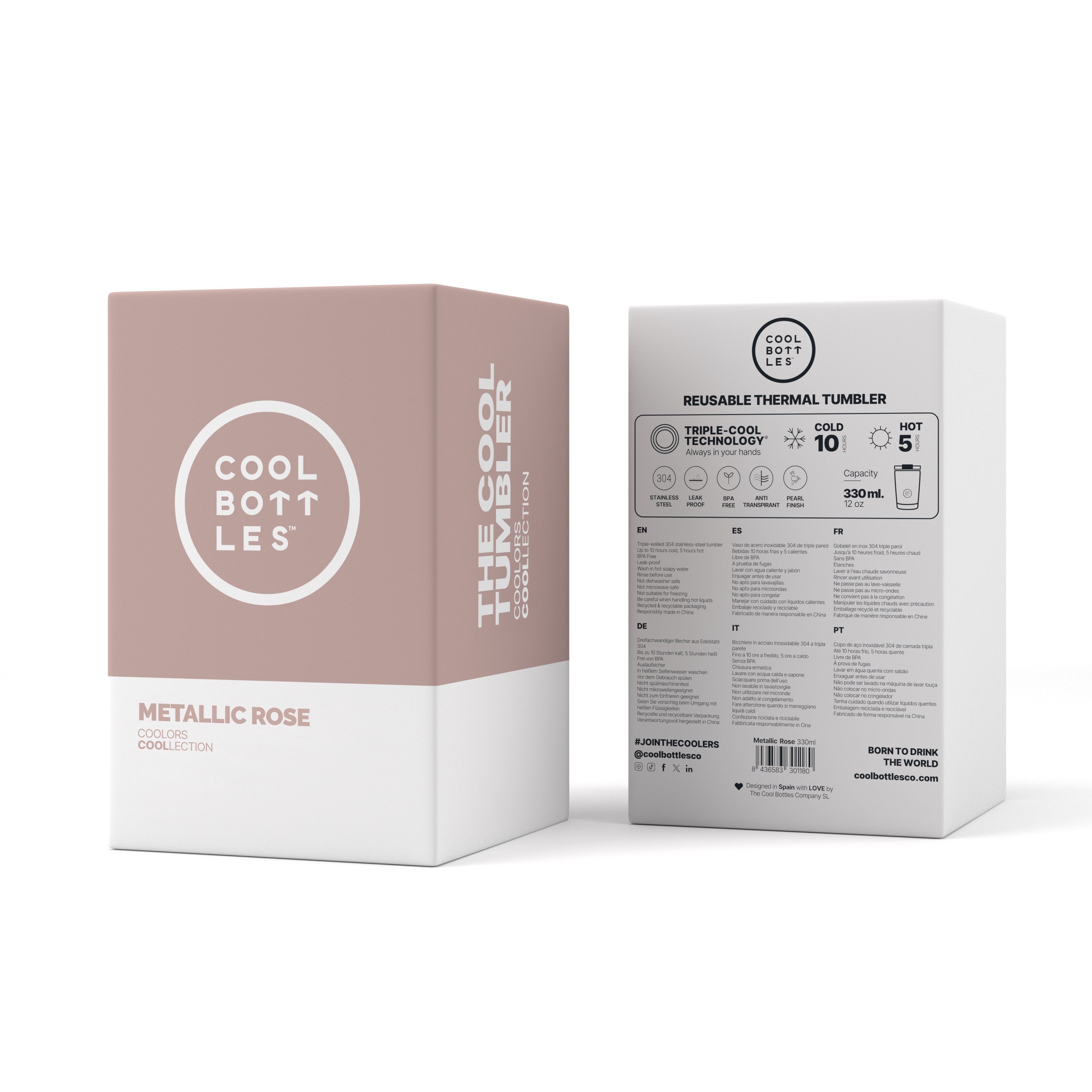 Cool Bottles Paslanmaz Çelik Bardak - The Tumbler Metallic Rose 330ml