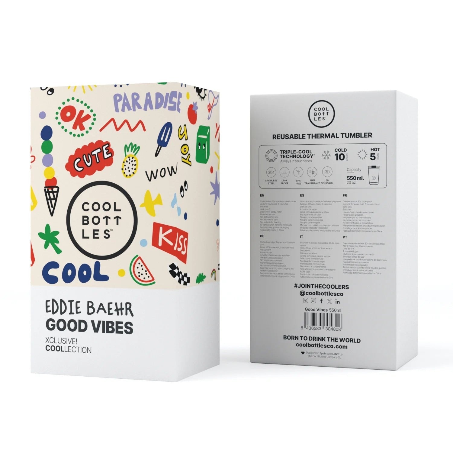 Cool Bottles Paslanmaz Çelik Bardak - The Tumbler Good Vibes 550ml