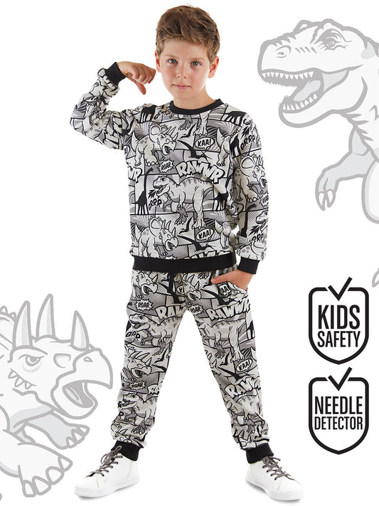 Denokids Çizgi Dino Erkek Çocuk Eşofman Takım