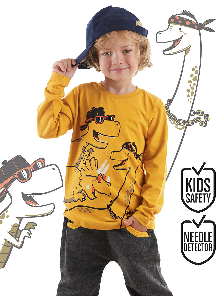 Denokids Cool Dinolar Erkek Çocuk T-shirt Eşofman Altı Takım