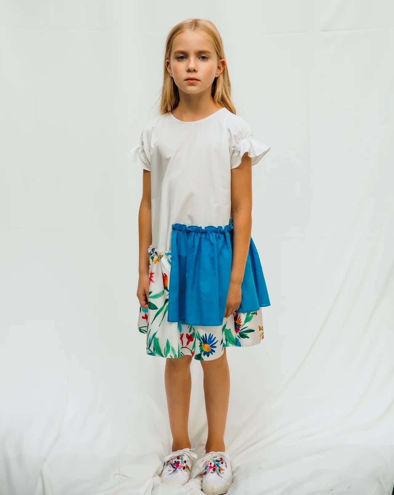 SheShe Mavi Çiçekli Elbise