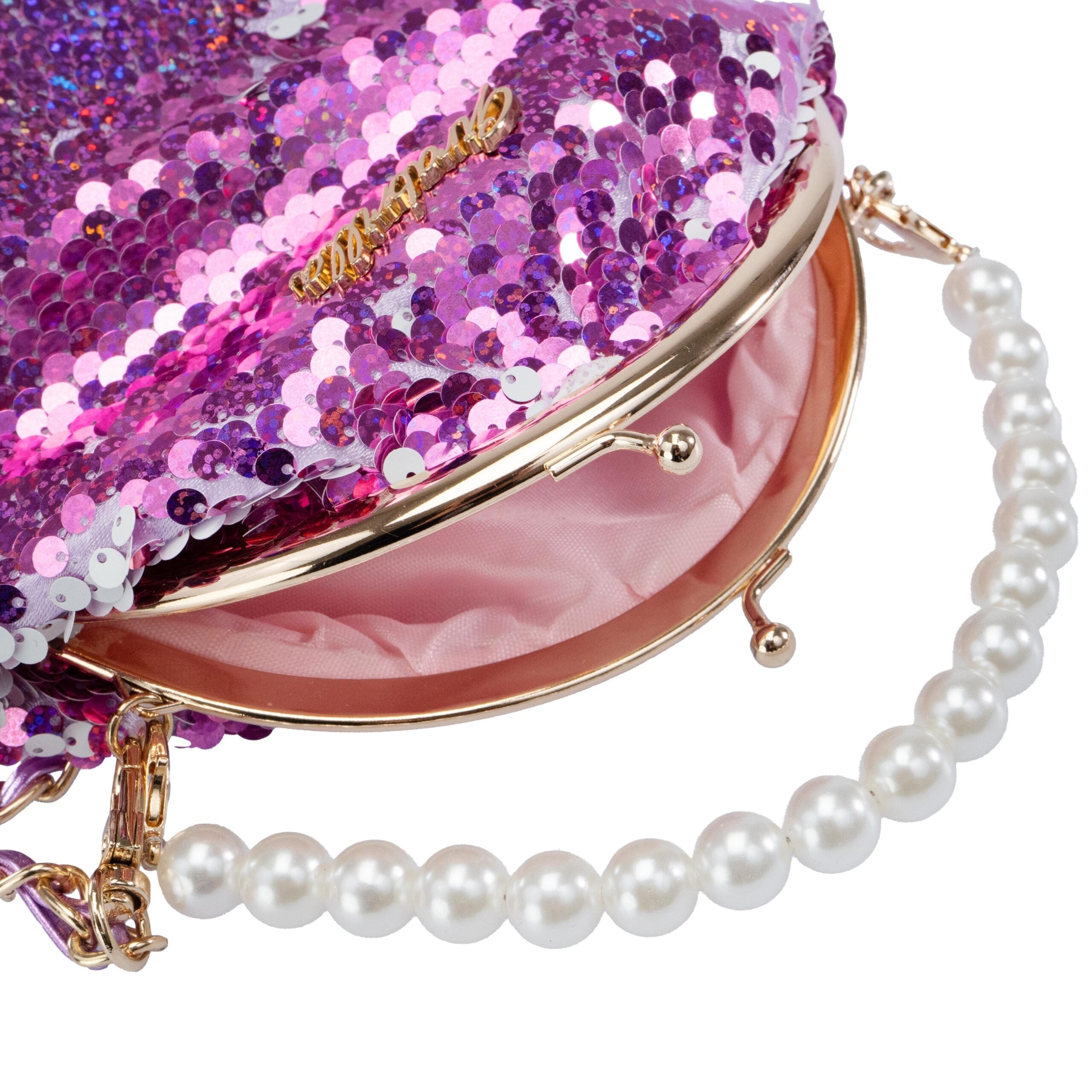 Girabrilla Işıltılı Mor Klipsli Kız Çocuk Omuz Çantası