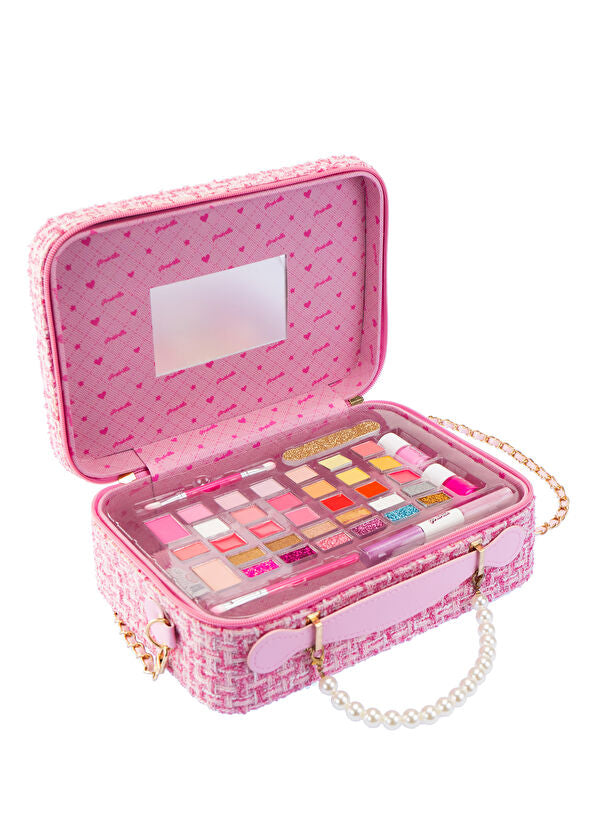 Girabrilla Açık Pembe Işıltılı Kız Çocuk Makyaj Çantası