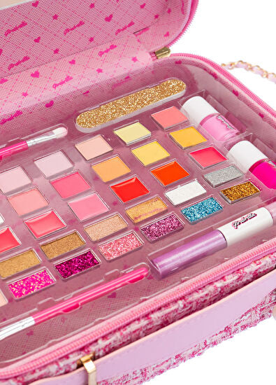 Girabrilla Açık Pembe Işıltılı Kız Çocuk Makyaj Çantası