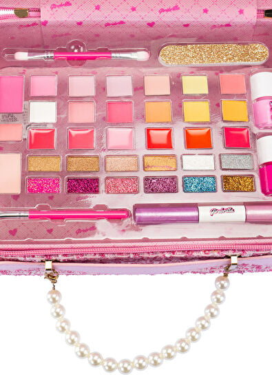 Girabrilla Açık Pembe Işıltılı Kız Çocuk Makyaj Çantası