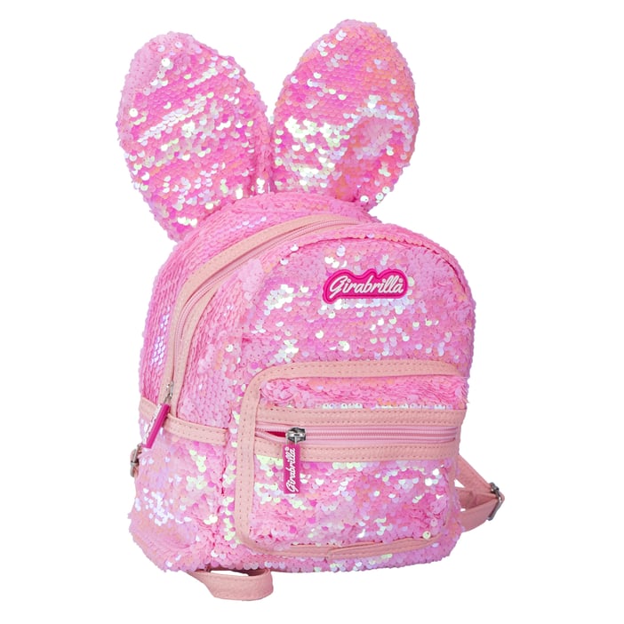 Girabrilla Açık Pembe Payetli Tavşan Kız Çocuk Sırt Çantası