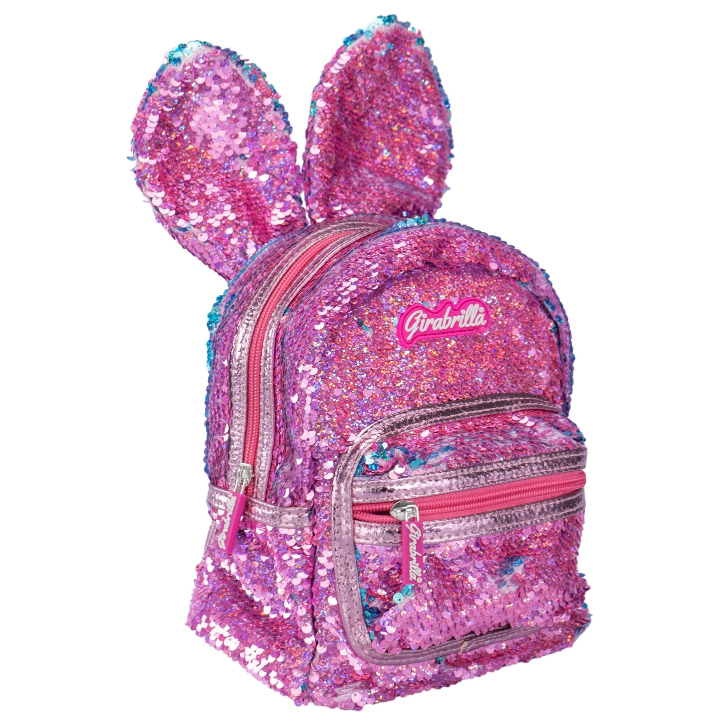 Girabrilla Koyu Pembe Payetli Tavşan Kız Çocuk Sırt Çantası
