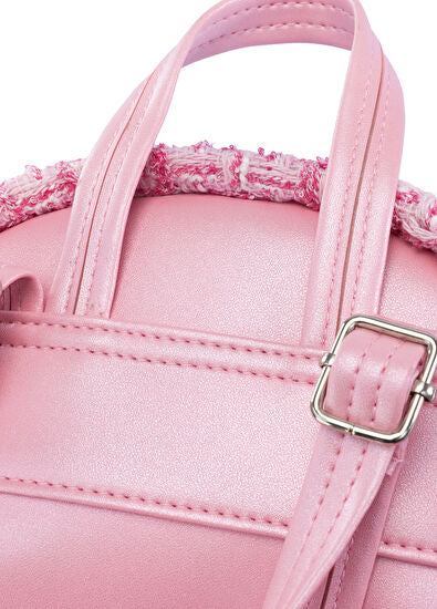Girabrilla Tweed Beyaz Açık Pembe Kız Çocuk Sırt Çantası