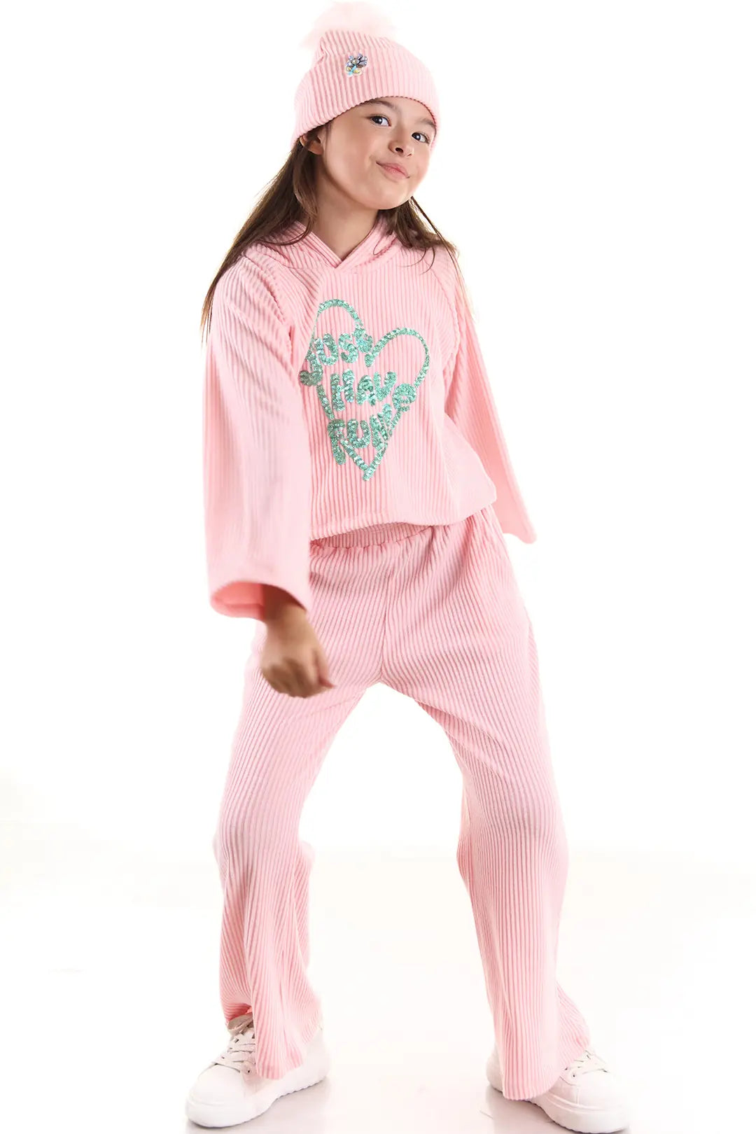 Colorinas Crop Nakışlı Eşofman Takımı