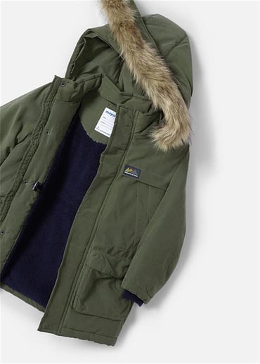 Mayoral Erkek Çocuk Kürklü Parka-Yeşil