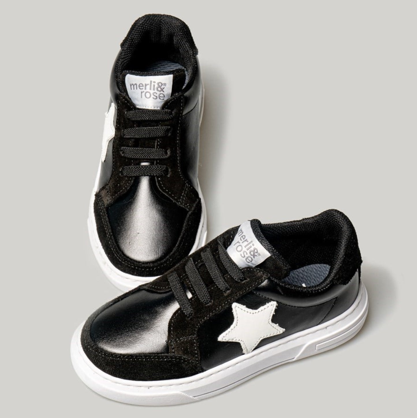 Merli&Rose Star Deri Sneaker Siyah-Beyaz