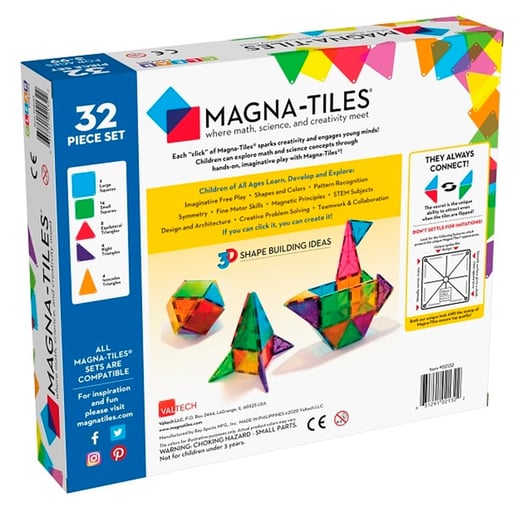 Magna-Tiles - Clear Color Set - 32 Parça