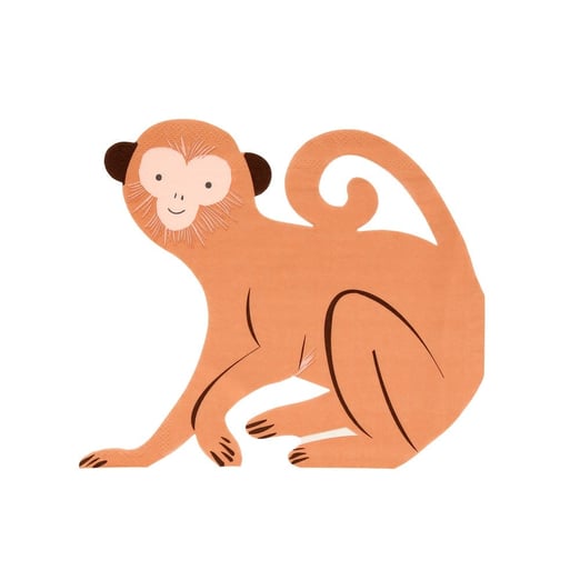Monkey Die Cut Napkins - Maymun Peçeteler - 16'lı