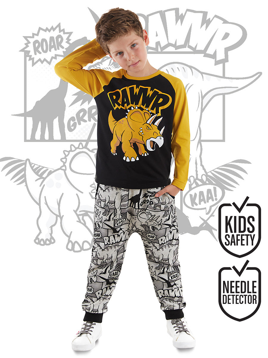 Denokids Rawr Erkek Çocuk T-shirt Eşofman Altı Takım