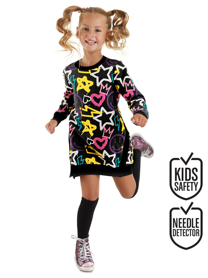 Denokids Street Style Kalpli Kız Çocuk Elbise