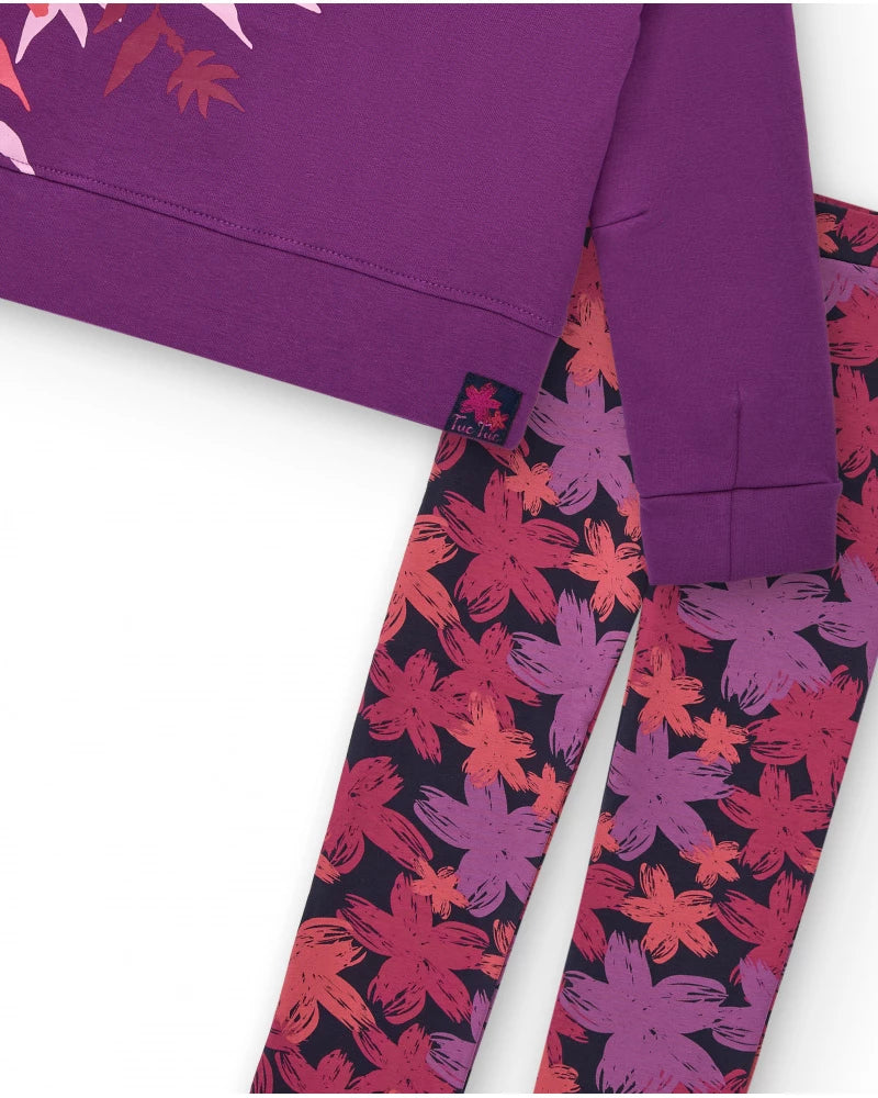 Tuc Tuc Kız Çocuk Tayt Takım-Mor