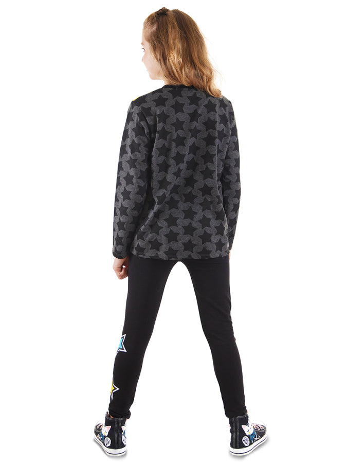 Denokids Yıldızlı Kız Çocuk T-shirt Tayt Takım