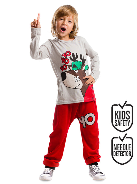 Yo Yo Yo Kadife Erkek Çocuk T-shirt Pantolon Takım